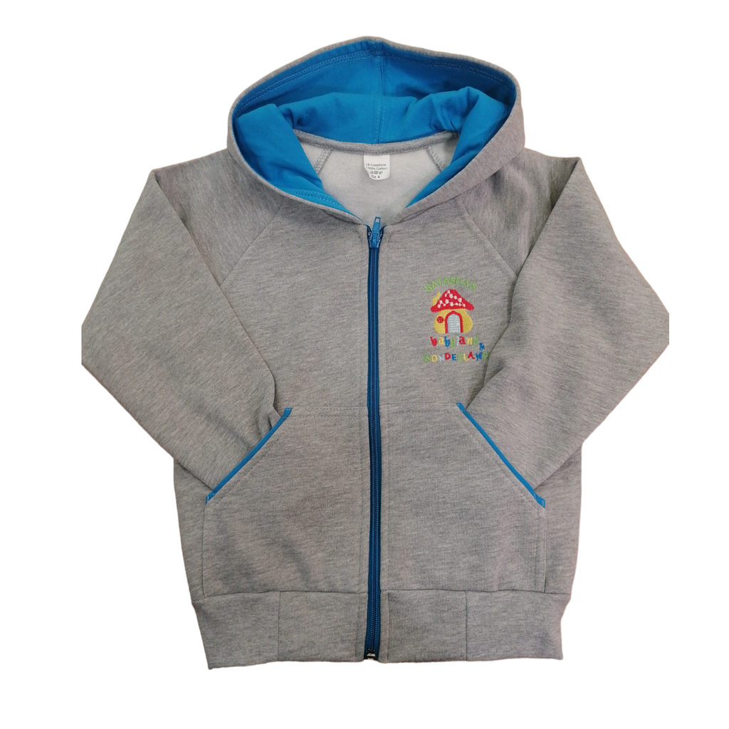 Boy's Hooded Cardigan with Turquoise Details