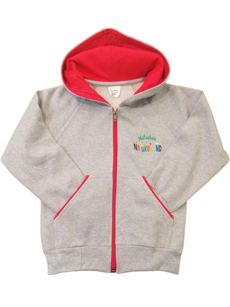 Grey Cardigan with Red Details