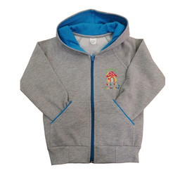 Boy's Hooded Cardigan with Turquoise Details